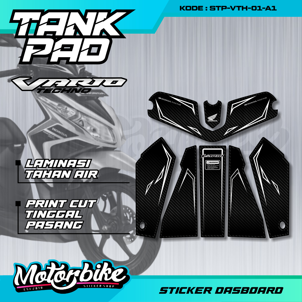 สติ๊กเกอร์ Vario Techno Tankpad แบบหนา Vario Techno Striping Vario Techno Dashboard Protector Deckpa