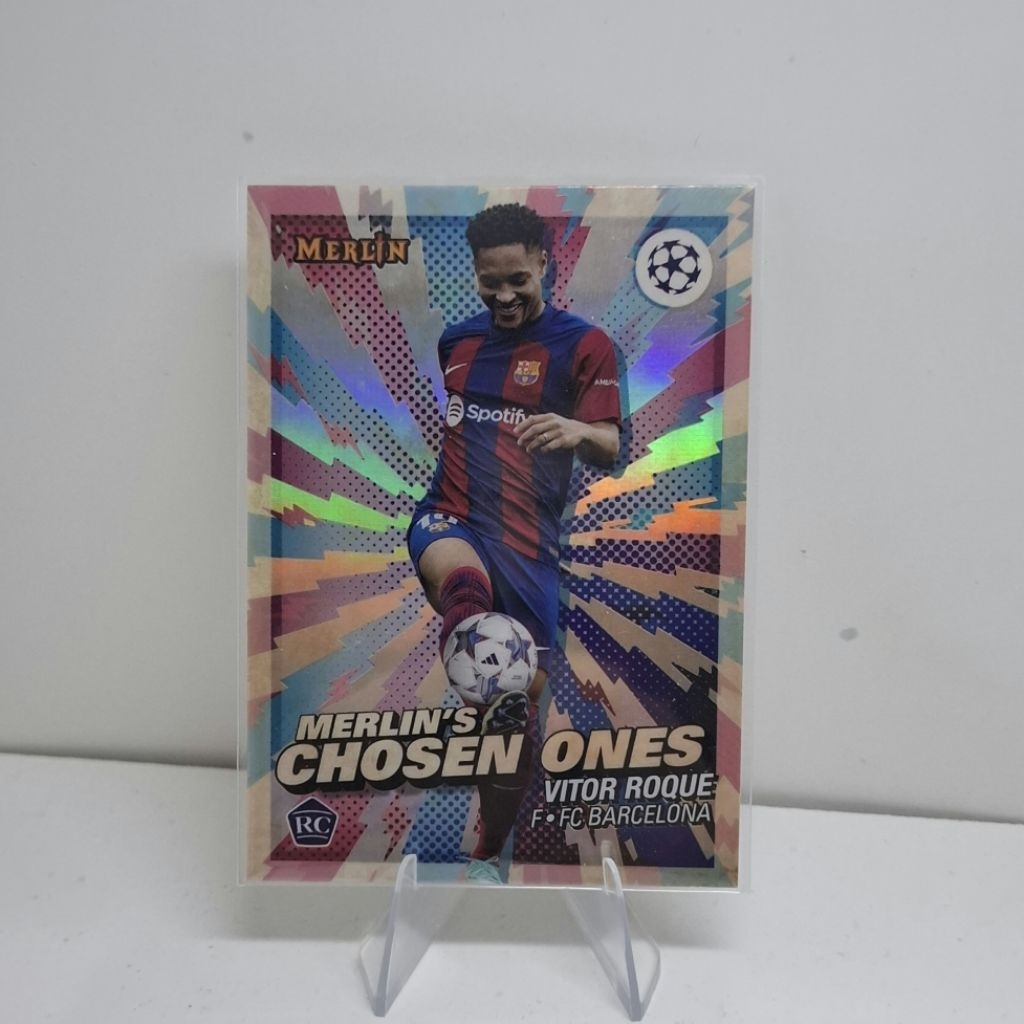 Topps Merlin Choton Ones Vitor Roque Barcelona การ์ดฟุตบอล