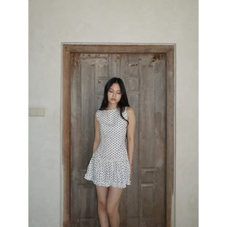 Elodie Dress Mini Dress Polkadot Big Size Sleeveless Casual Korean Style Daily Dress Nyaman