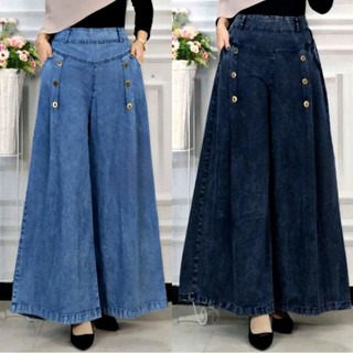 Celana Kulot Paula Jumbo Snow Palazzo / Kulot Payung Jeans