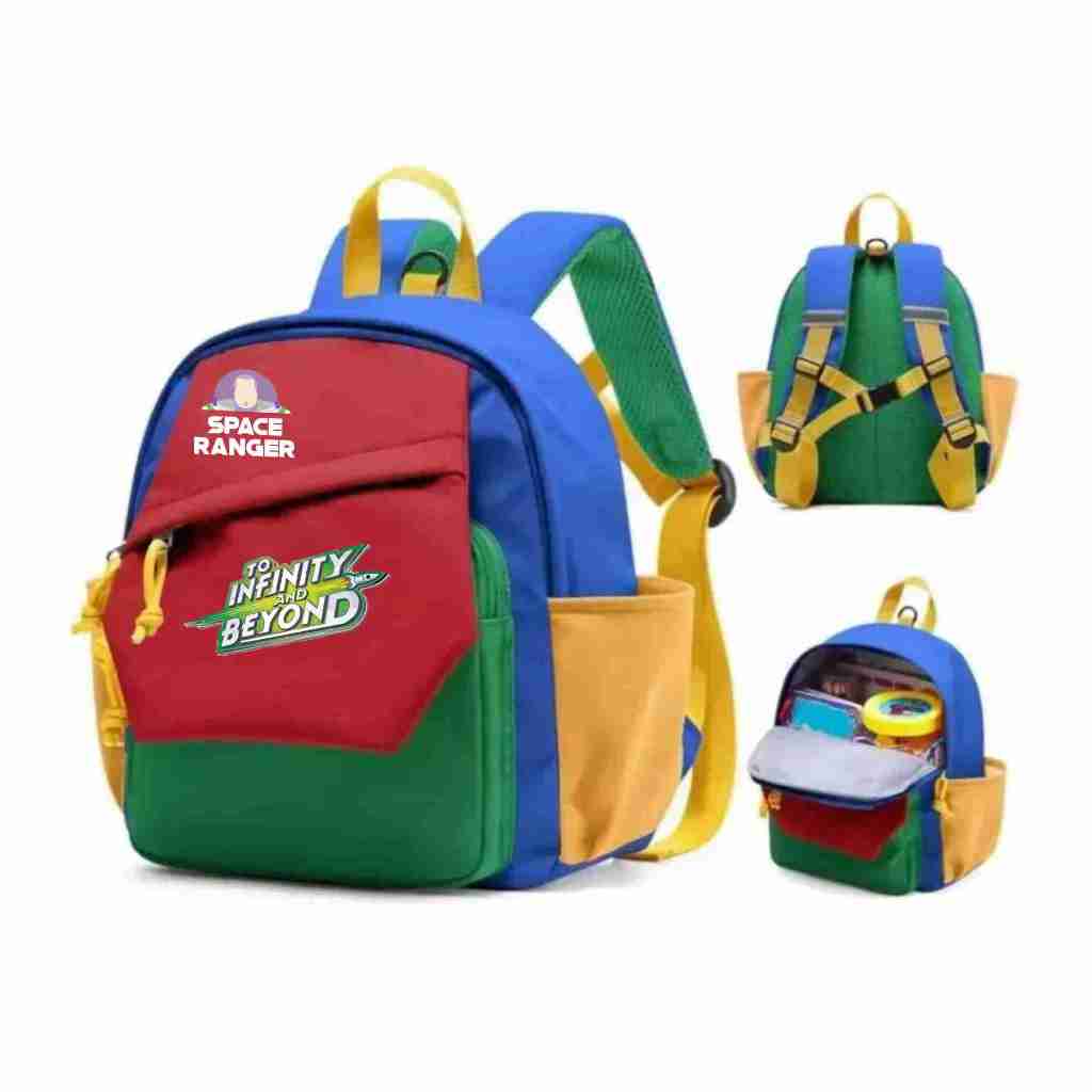 Kittos - Stylish Buzz Lightyear Space Ranger CUT 026 Rainbow School Backpack for Boys and Girls for 