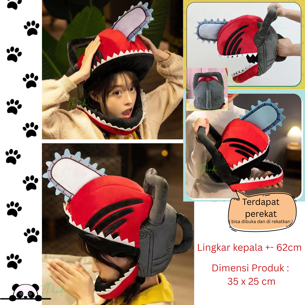 TP Pochita Chainsaw Man คอสเพลย์ Denji Plush หมวกกันน็อคมังงะอะนิเมะ