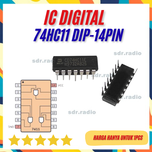 74HC11 IC 74 HC 11 7411 DIP -14P 74hc11 จุ่ม 14pin 7411 จุ่ม