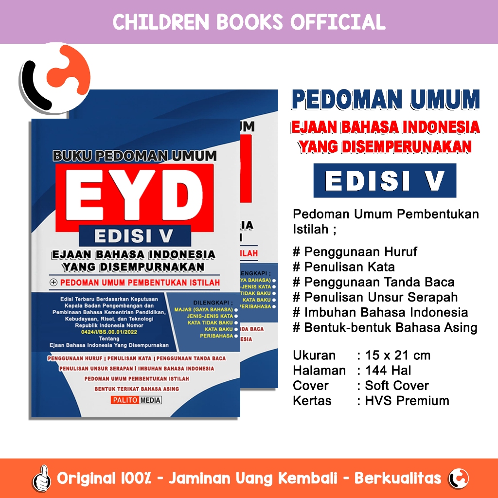 EYD Book 5th Edition / EYD General Guidelines สําหรับคู่มือที่ดีขึ้นและทั่วไปสําหรับ Termation V Edi