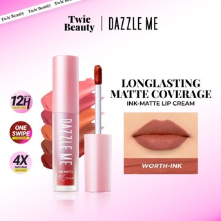 DAZZLE ME Ink-MATTE Lip Cream High Pigmented dengan hasil akhir Matte Finish Transferproof Waterproof Tahan Lama 12 Jam