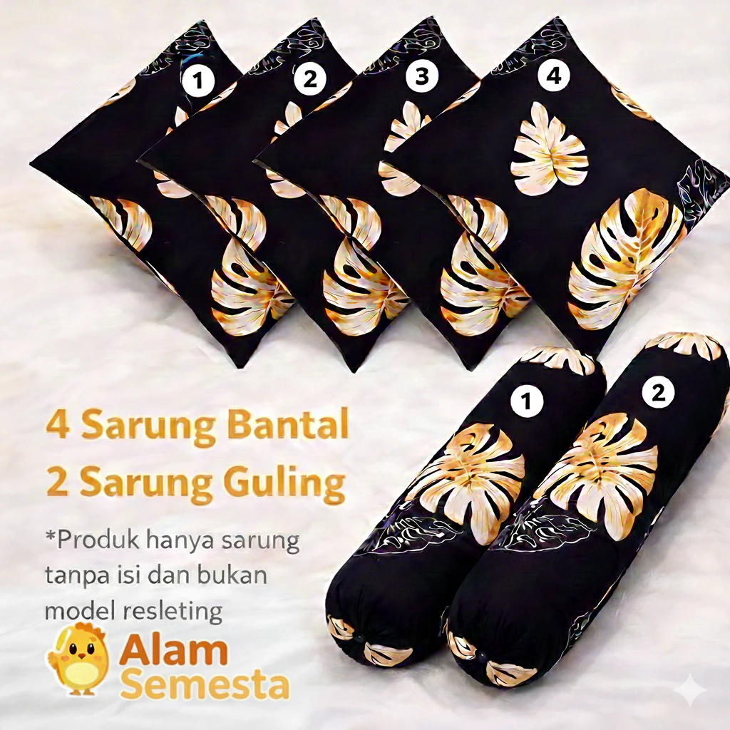 ชุดปลอกหมอน 6 ชิ้น สีดำและลายสีสดใส thumbnail 4