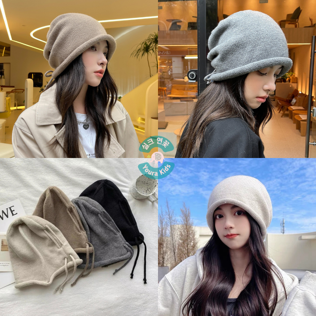 หมวกบีนนี่ BEANNIE สําหรับผู้หญิงผู้ใหญ่ - PLAIN - รุ่นใหม่เกาหลี