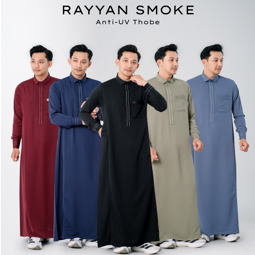 DNINE THOBES - เสื้อคลุมป้องกันรังสียูวี Rayyan Smoke Slimfit สําหรับผู้ชาย