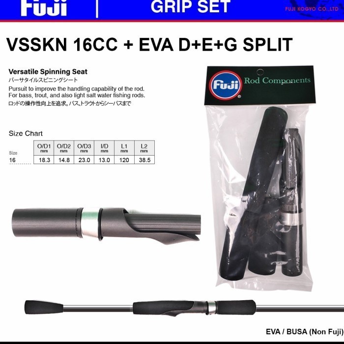 FUJI SPINNING GRIP SET REEL SEAT + HANDLE RSS5 (VSSKN16CC EVA D E G)