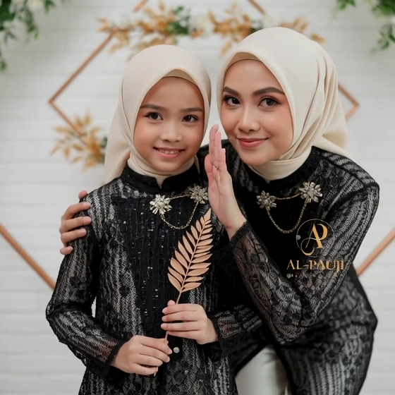 Al-Pauji Brukat Kebaya Jnggan Kala Tunic คู่แม่และเด็กอายุ 1-13 ปี Eid และเชิญ