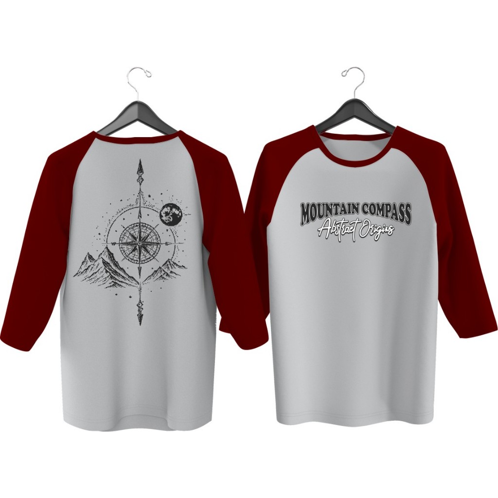 COMPAS SCREEN-PRINTED MENS RAGLAN T-SHIRTS \ MENS RAGLAN T-SHIRTS 3\4 SLEEVES, MENS / เสื้อยืด / DIS