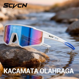 SCVCN Kacamata Hitam Bersepeda Lari Motor MTB Sepeda Mendaki Gunung UV400 Perlindungan Kacamata