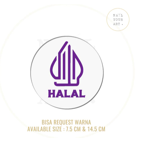 NEW ROUND HALAL LOGO ACRYLIC SIGN - เล็บศิลปะของคุณ - ป้ายฮาลาล H02