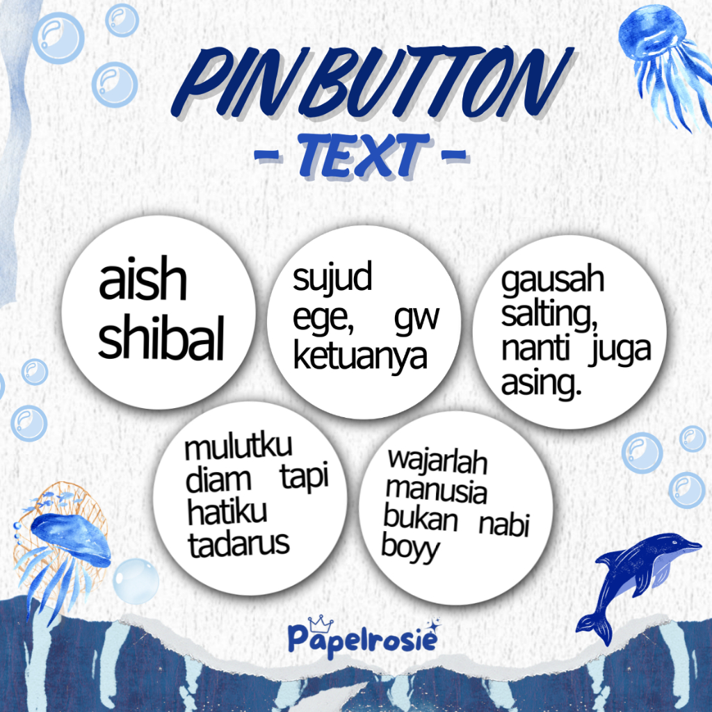 PIN BUTTON TEXT MEME VERSION| AESTHETIC TEXT MEME ROUND PIN 44 MM