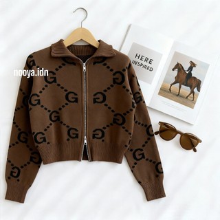 NOOYA | CARDIGAN RAJUT DOUBLE ZIPPER GG