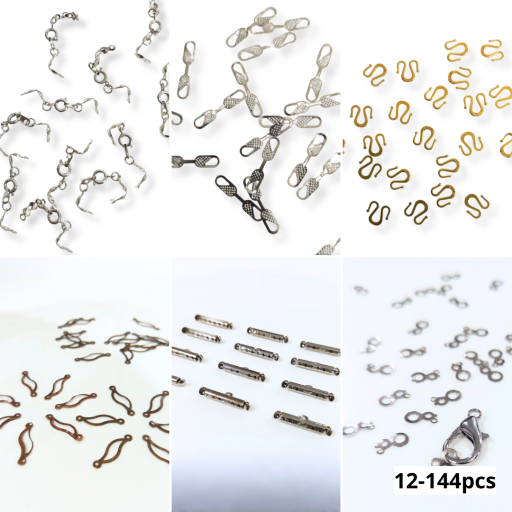 ชุดตะขอ Kodokan ตะขอ W แบน ขั้วต่อสร้อยคอ ตะขอ 2 รู ราคา/12-144 ชิ้น