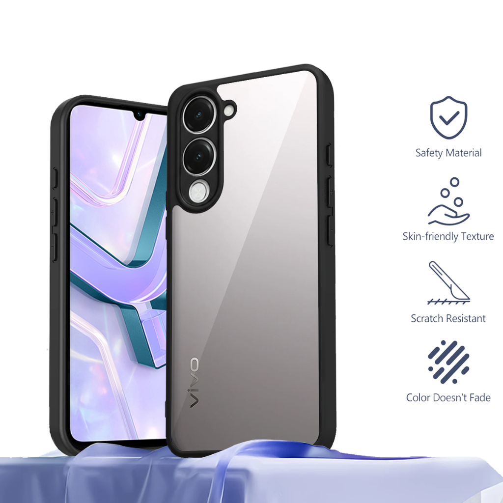 Vivo Y04 / Y04S Hardcase Clear Edge Backcase Casing Vivo Y04 4G / Y04S 4G