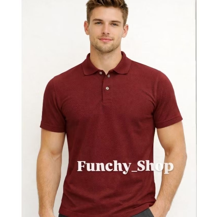 MERAH MAROON RED POLO SHIRT - MAROON POLO SHIRT - MAROON RED PLAIN SHIRT