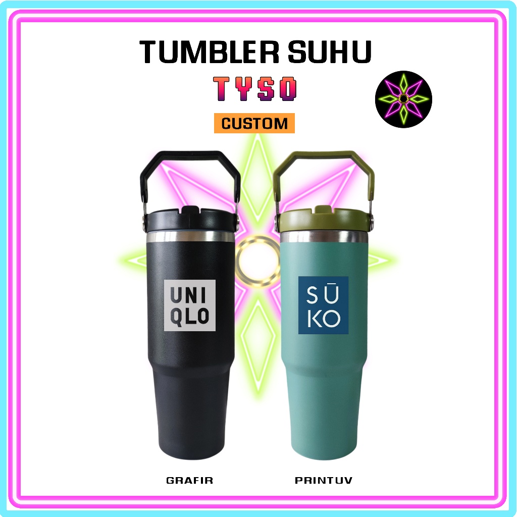 Hikari Print Custom Tumbler Tyso 900 mL แกะสลัก / UV Print - แก้วน้ําทนความร้อนและเย็น