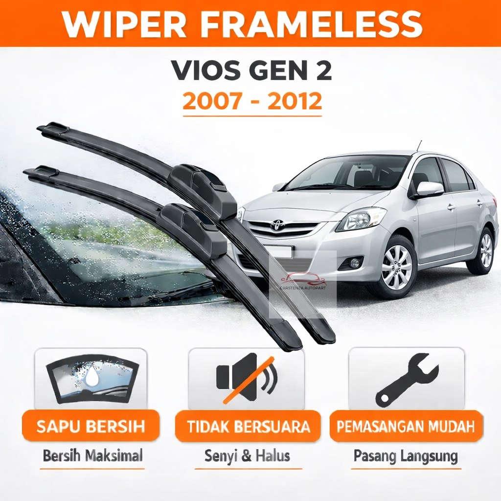 ที่ปัดน้ําฝนไร้กรอบ Vios Gen 2 ที่ปัดน้ําฝน Vios Gen 2 1 ชุด