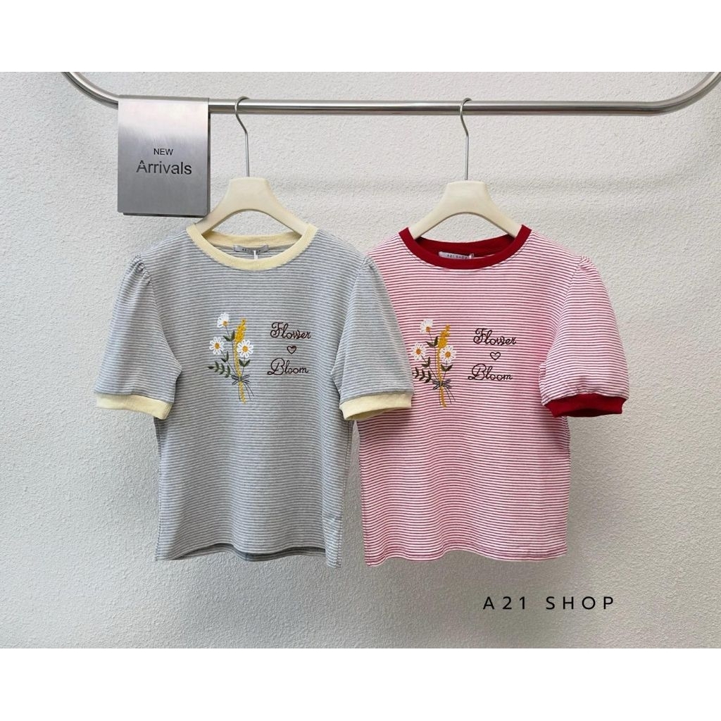 [LC] A21SHOP 937 เสื้อยืดปักลายดอกไม้