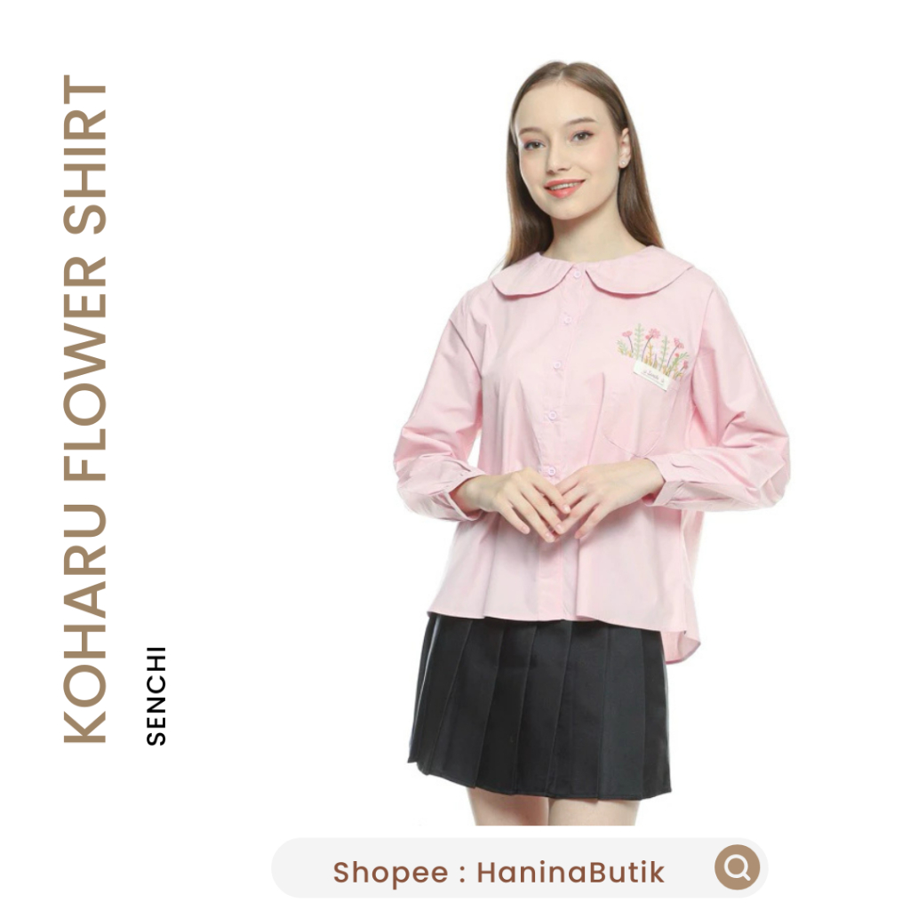 KOHARU FLOWER SHIRT BABY PINK โดย SENCHI