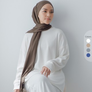 Isla Sita Top Waffle Knit - Basic Oversize Top - T-shirt Long SleeveWanita - shirt Wanita
