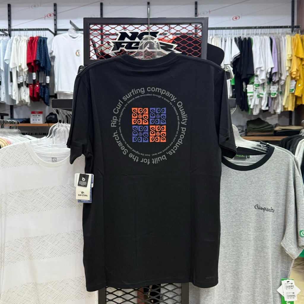 Ripcurl Vaorcool Rubix เสื้อยืดสีดํา