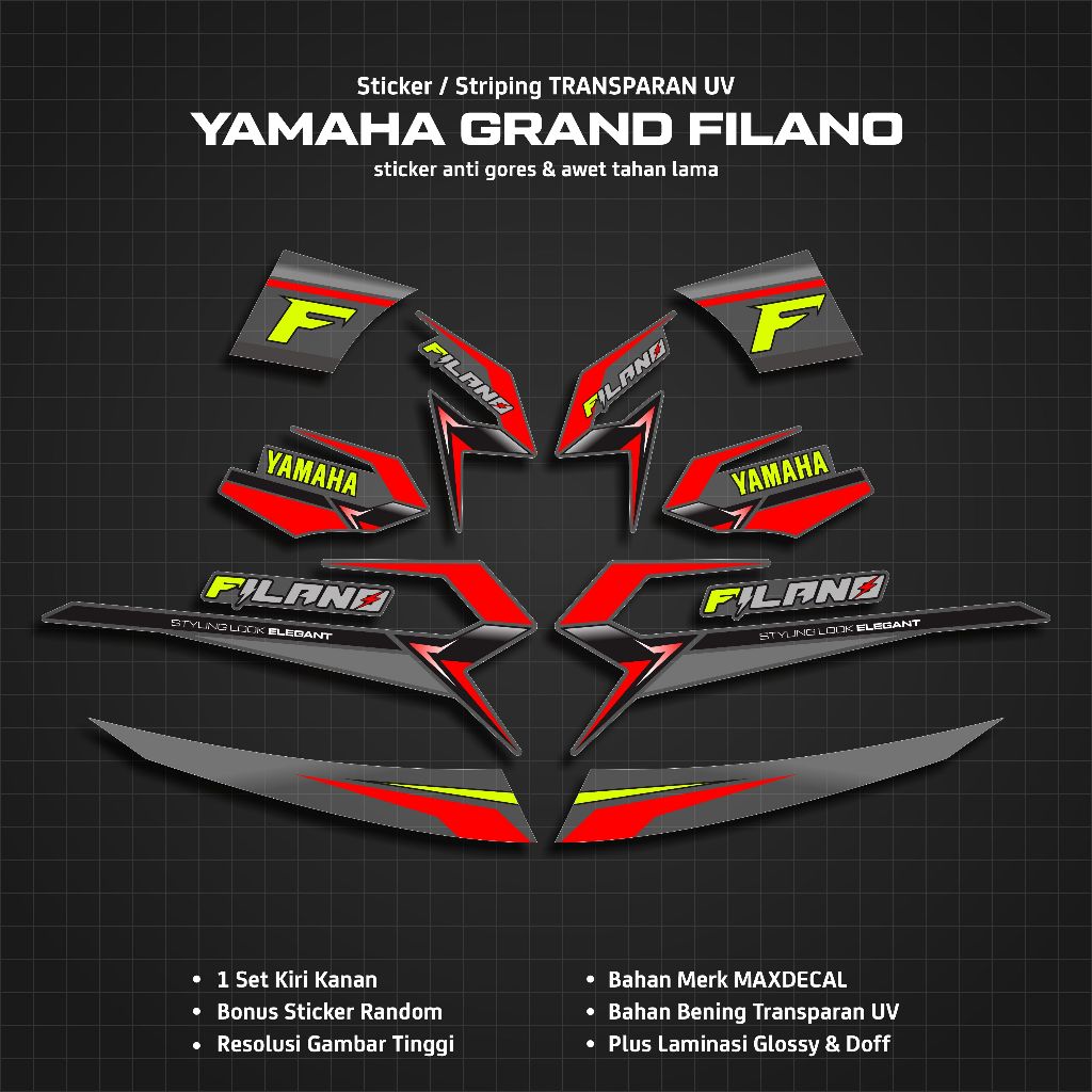 GRAND FILANO UV TRANSPARKENT STRIPING GRAPHIC LIST / FILANO ไวนิล ANTI-SCRATCH STICKER / คลังสินค้า