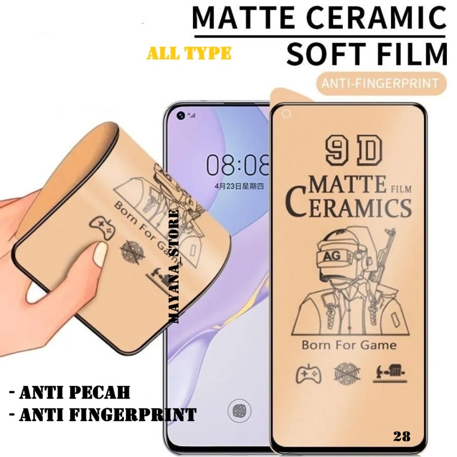 LAYAR 28 - Tempered Nano Not Glass Ceramic MATTE iPhone 13 12 Mini 11 Pro Max X XR XS MAX SE 4 3 SE 