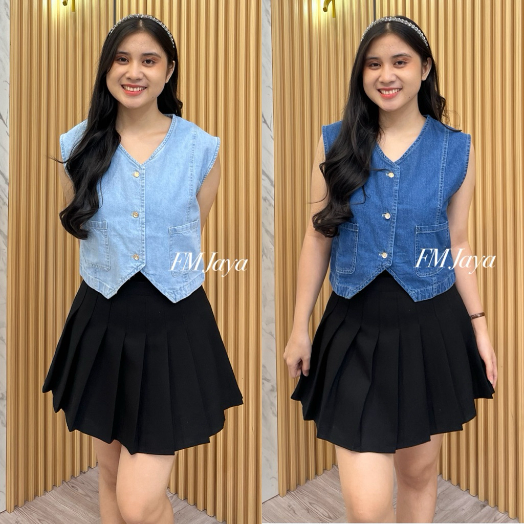 PREMIUM JEANS VEST TOP 626 - 580-2 || กางเกงยีนส์ VEST TOP || TRENDY JEANS BLOUSE || กางเกงยีนส์ VES