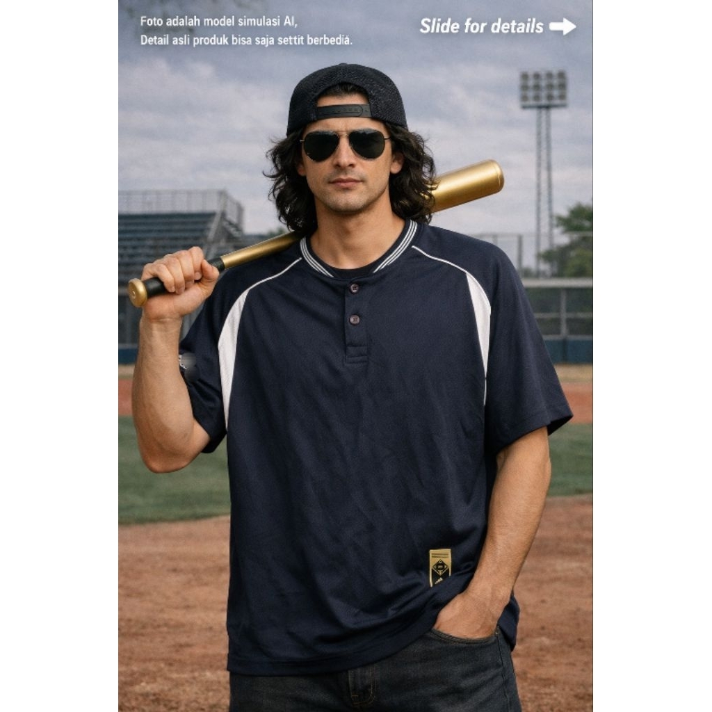 (Y2K Like new) A**DAS BASEBALL 0R1 เสื้อตาข่ายโพลีเอสเตอร์ ไซส์ L (P73 x L57)