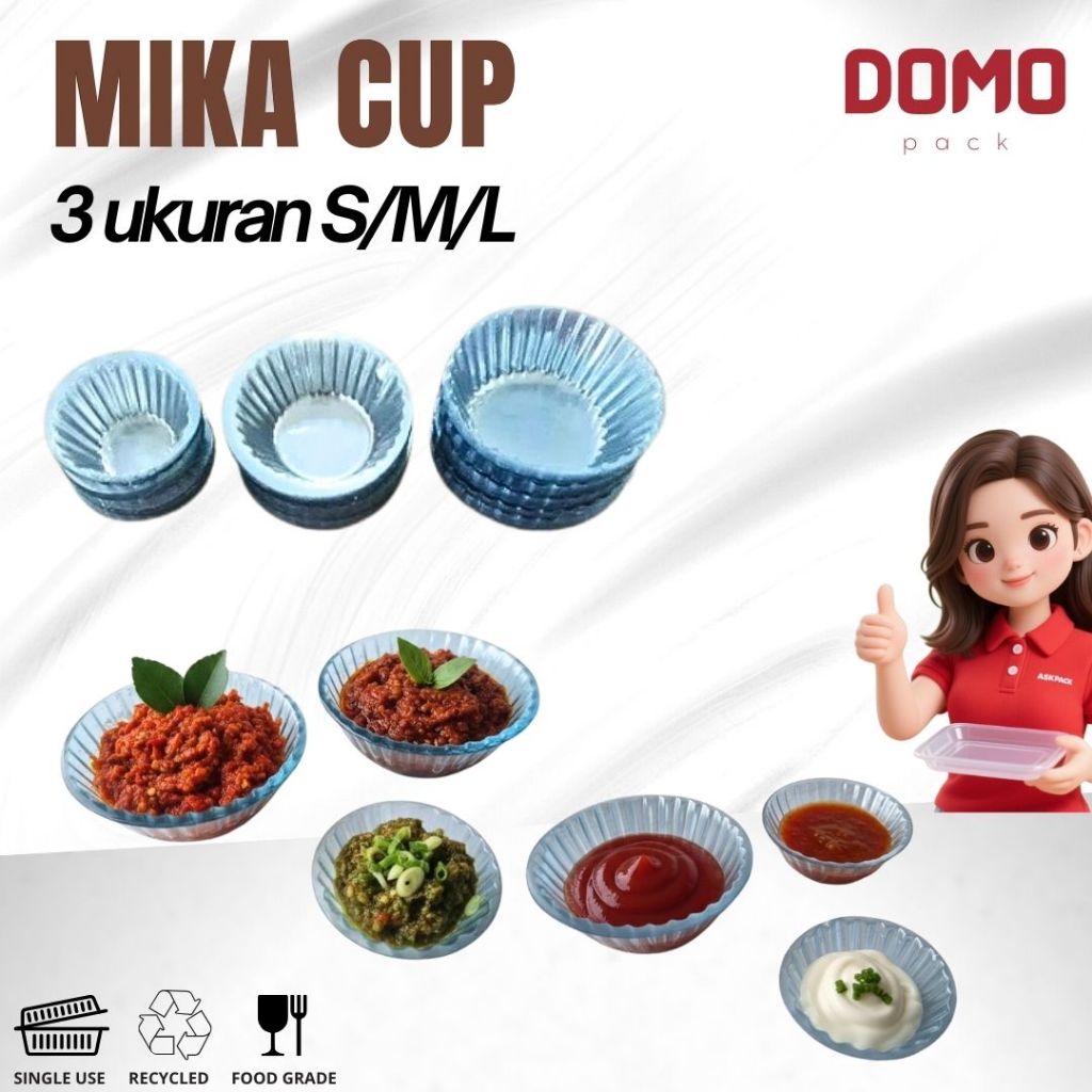 [1350 ชิ้น/1500 ชิ้น/1800 ชิ้น] Mika Sauce Mika Cup ขนาด SML / Sambal Cup / Mika Sauce