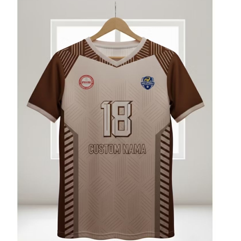 SPECS.21 Earth Tone เสื้อวอลเลย์บอลผู้หญิงชื่อที่กําหนดเองหมายเลขขนาดใหญ่ขนาดจัมโบ้