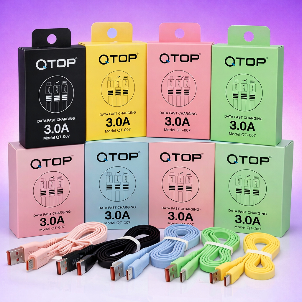 [ Micro USB] สายเคเบิลข้อมูล Macaron QTOP QT-007 3.0A สายชาร์จ Macaron 1 เมตร