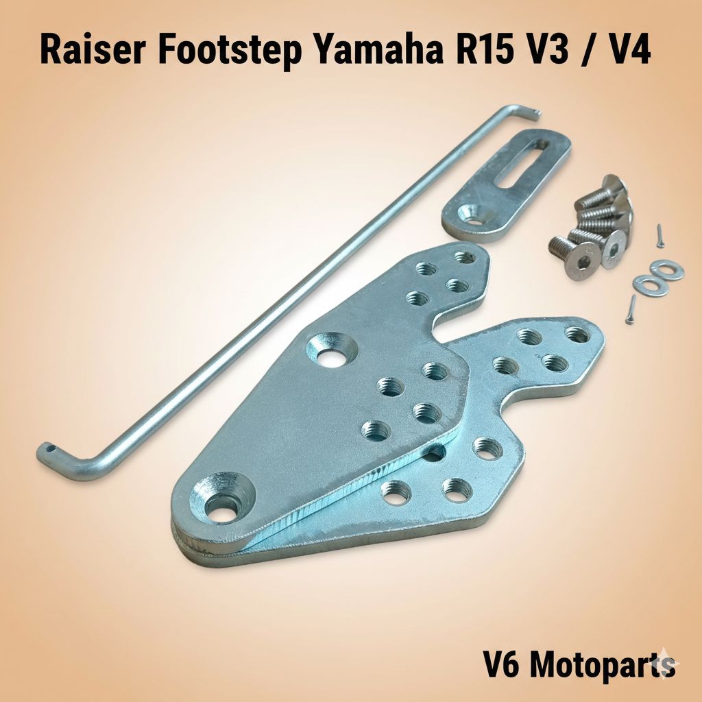 Yamaha R15 V3 / R15 V4 Footstep Raiser สีเงินหนา 6 มม.
