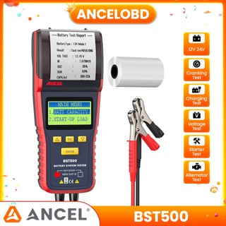 Ancel BST500 12V 24V Mobil Baterai Tester Analyzer Otomotif Mobil 24V Truk Baterai Tester Alat 100 Sampai 2000 CCA Built-In Printer