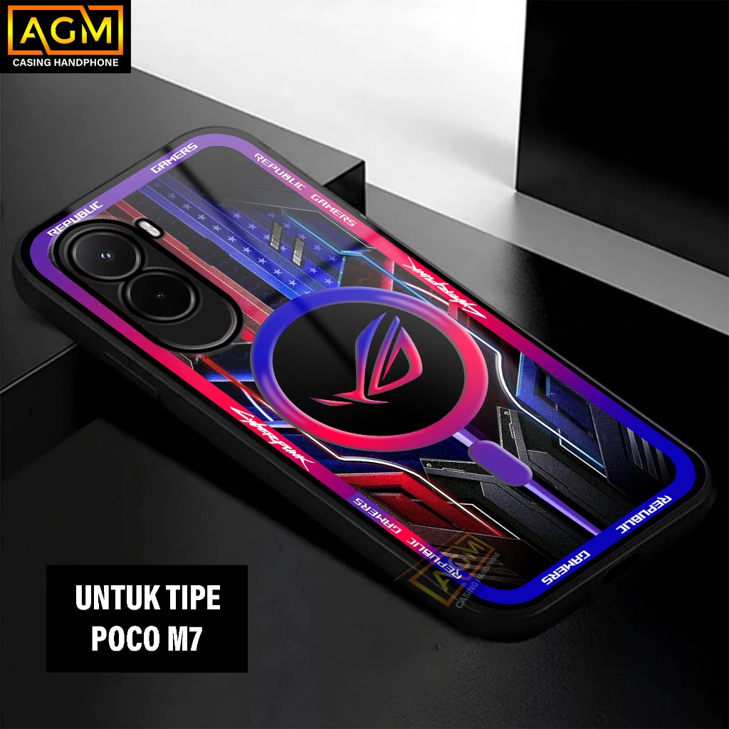 เคส Xiaomi Poco M7 - เคส Softcase Glossy ใหม่ Hp Poco M7 [ROG Motif] - เคส AGM เคสกระจก softcase han