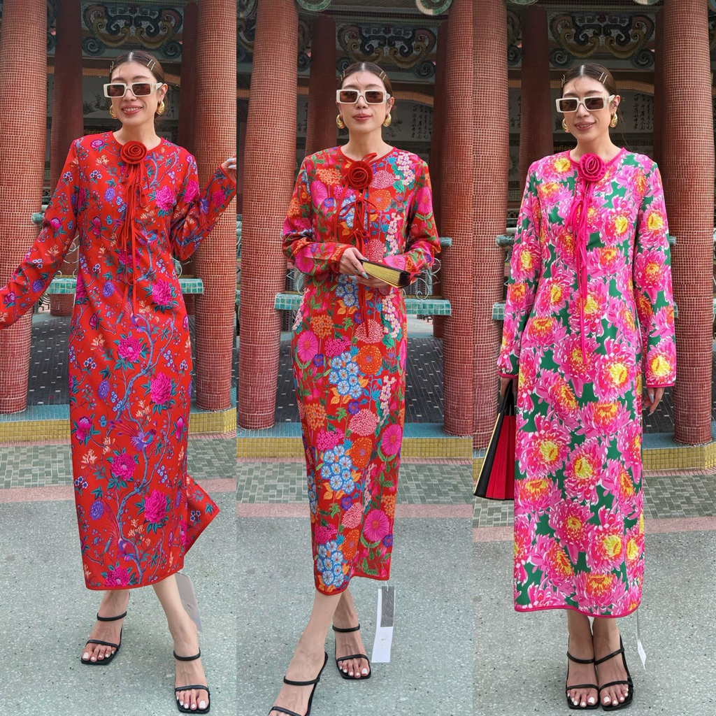 9981 X2 STUDIO ROSE ชุดจีน CNY IMLEK QIPAO DRESS BKK