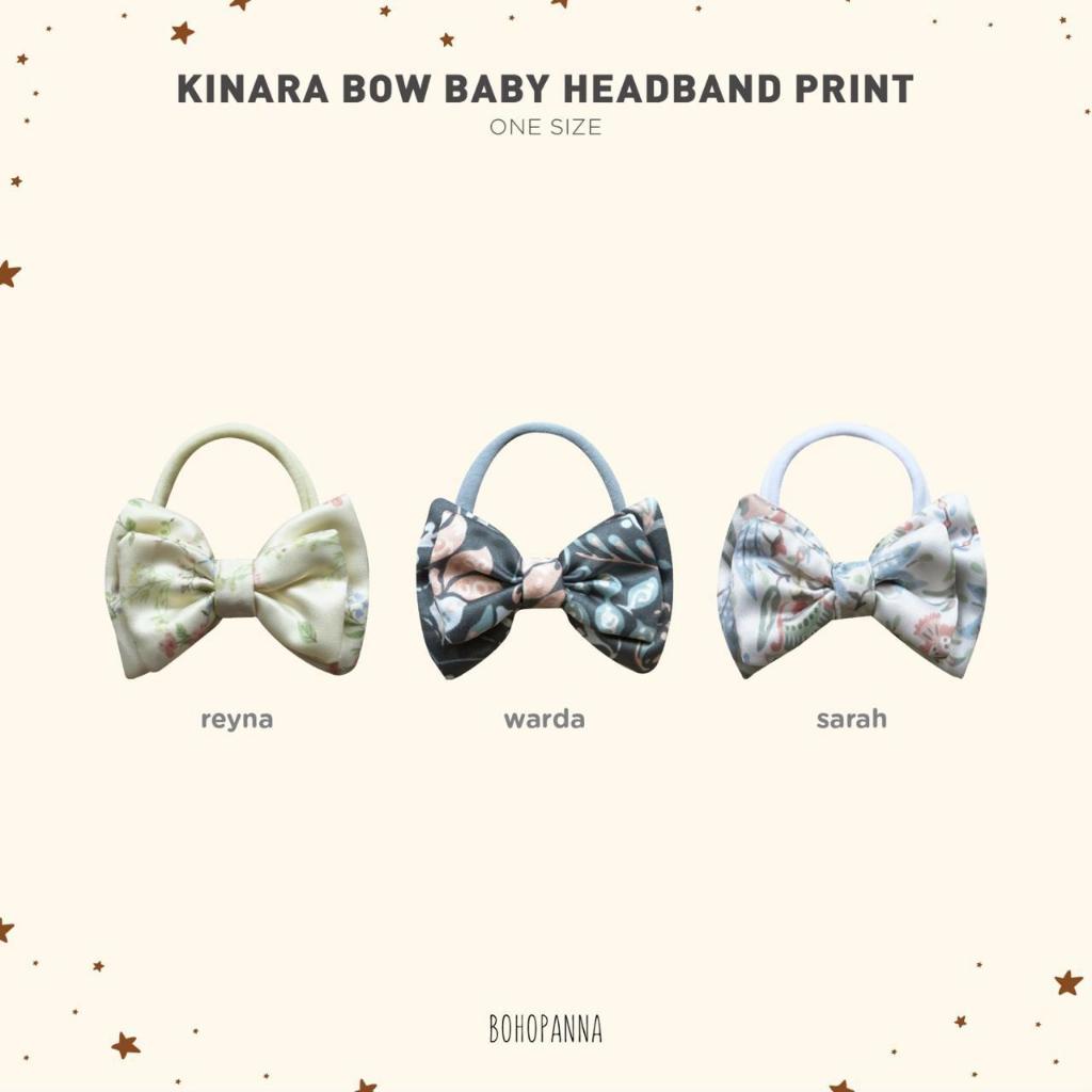 Bohopanna Kinara Bow Baby Headband Print / Baby Ribbon / Baby Hair Tie