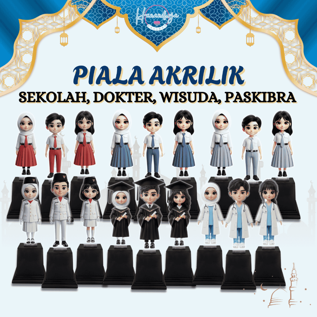 ACRYLIC TROPHY สําหรับ SCHOOL, PASKIBRA, GRADUATION, DOCTOR และ ADZAN SOUVENIR MEMORIES และของขวัญ