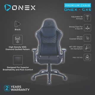 ONEX GX6 Premium Quality Kursi Gaming Chair - BLACK