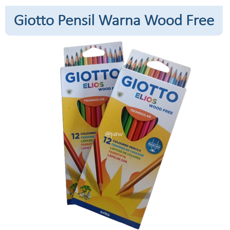 Giotto 12 Color Wood Free Pencils/ Giotto Elios 12 Color Pencils/ ดินสอสี 12 สี/ ดินสอสีไม้/ ดินสอสี