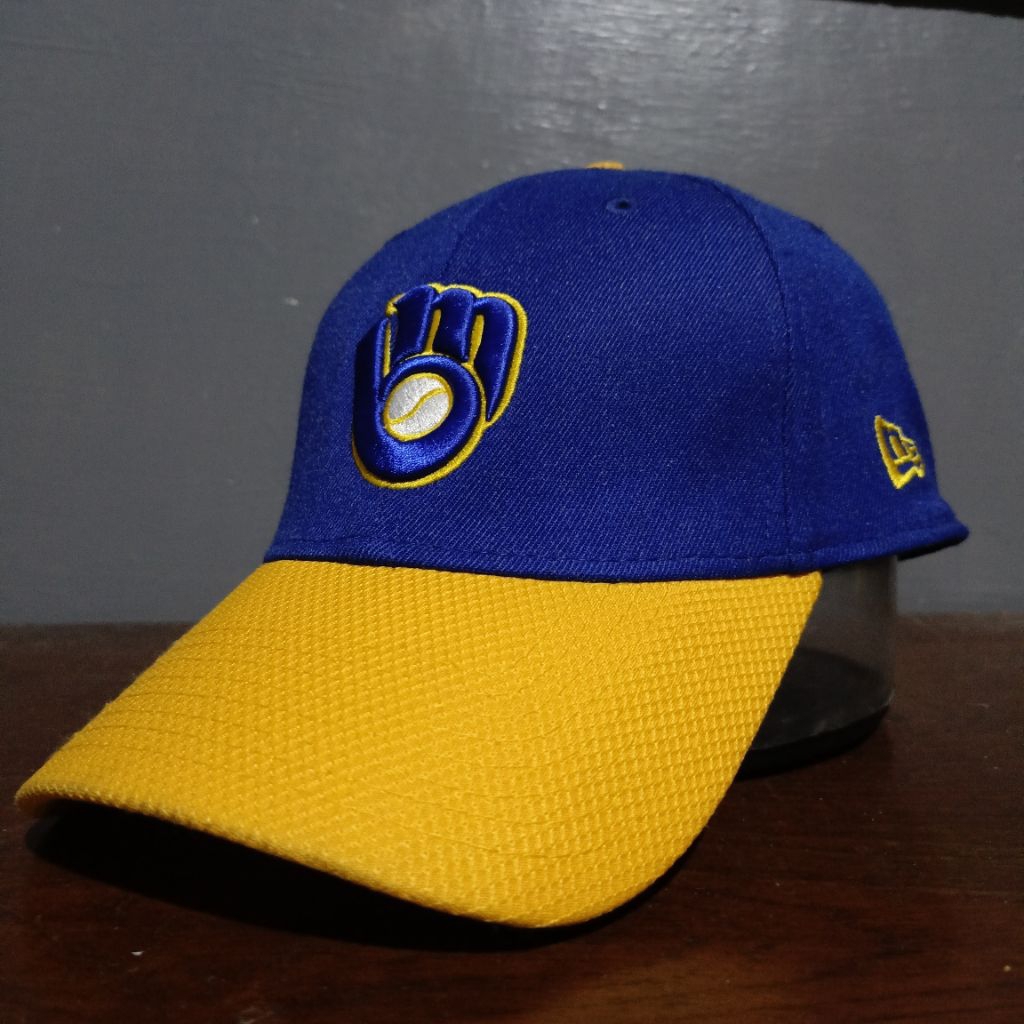 MLB NE Milwaukee Brewers ถุงมือโลโก้เบสบอลหมวกที่สอง