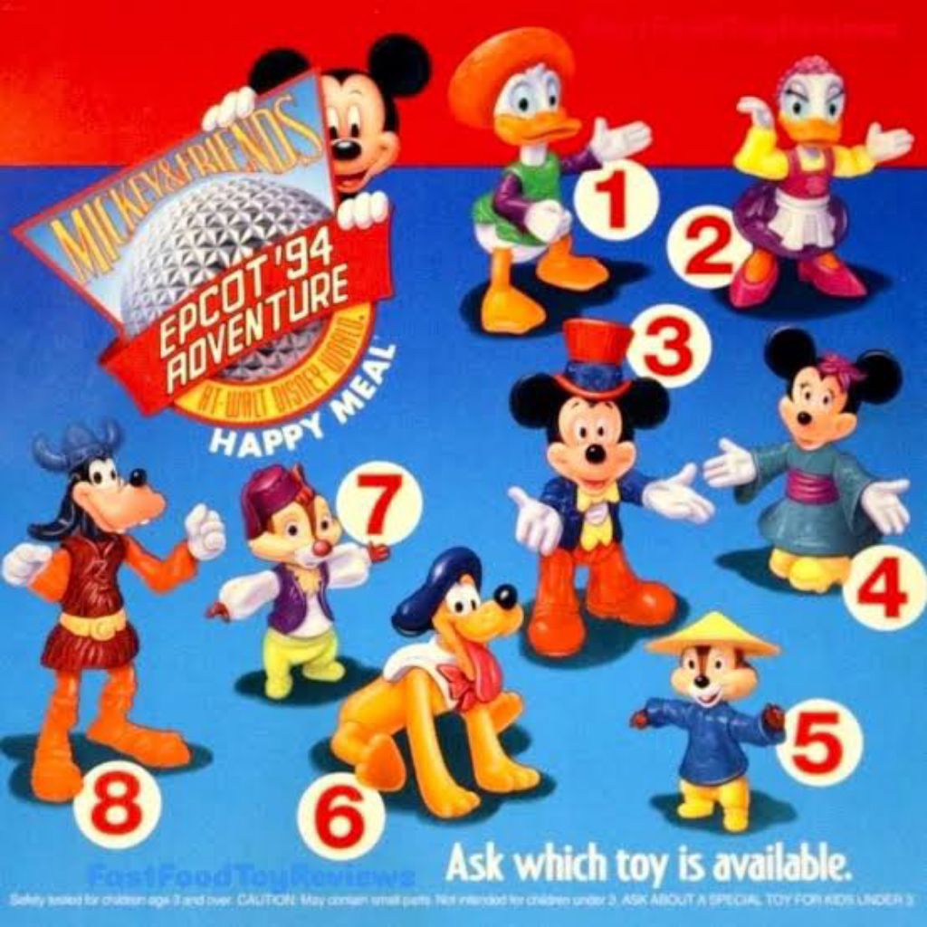 Happy Meal Mcd Disney Mickey & Friends Epcot Adventure 1994 ของเล่น (ครบชุด)