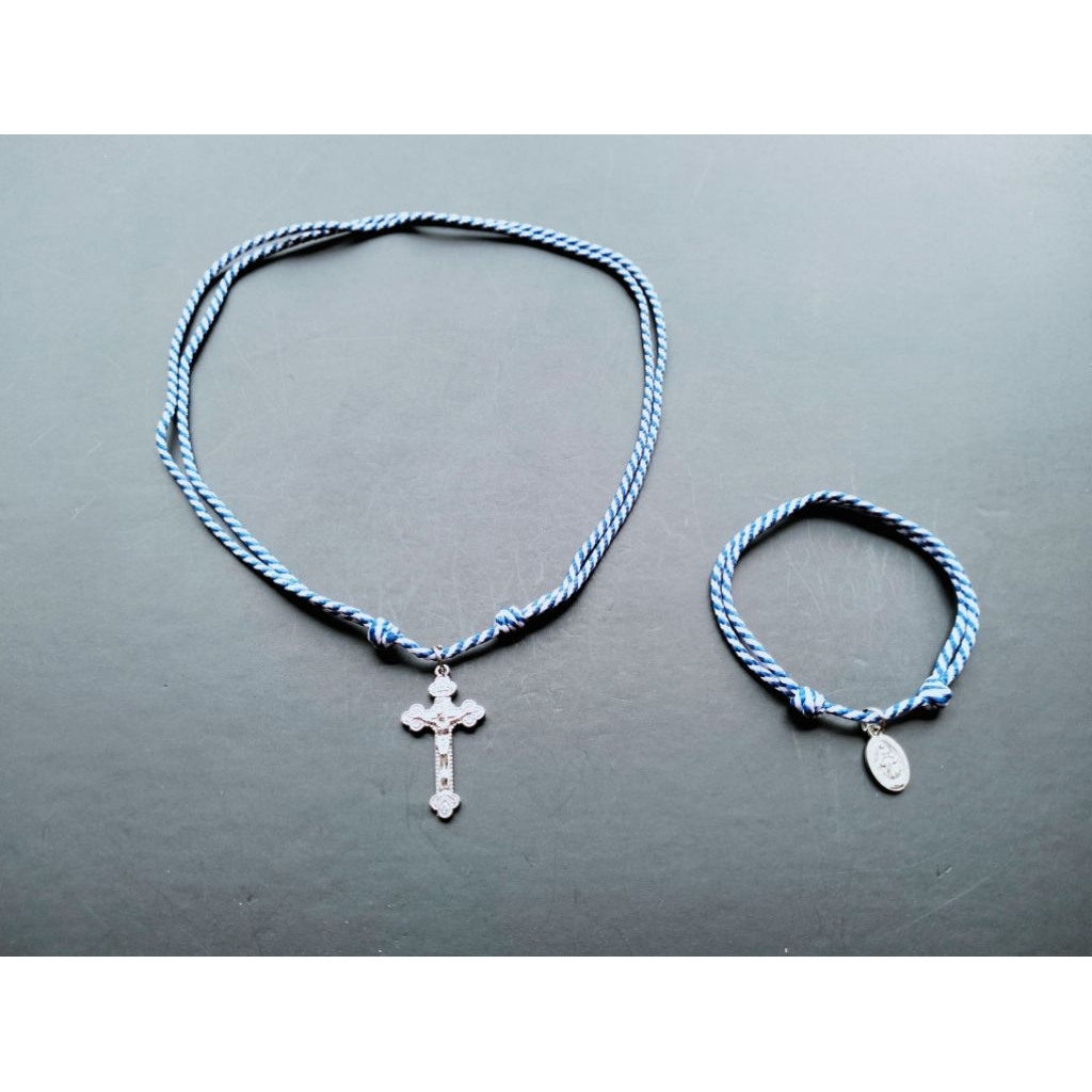 KG111 CROSS NECKLACE + แพ็คเกจ BRACELET สําหรับผู้ชายและผู้หญิง