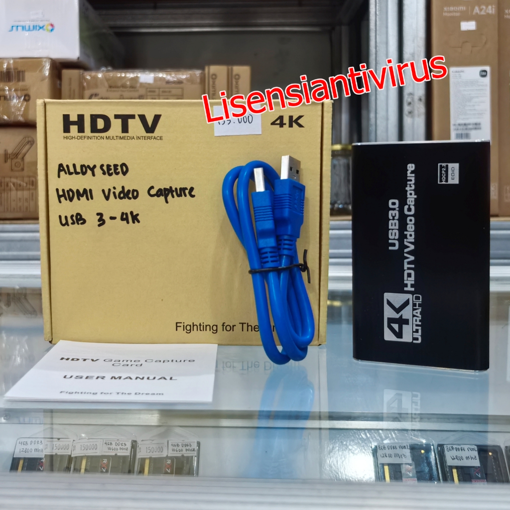 Hdmi Capture ALLOYSEED HDMI Video Capture Card Adapter กล่องบันทึก USB3.0 4K HDTV RU900