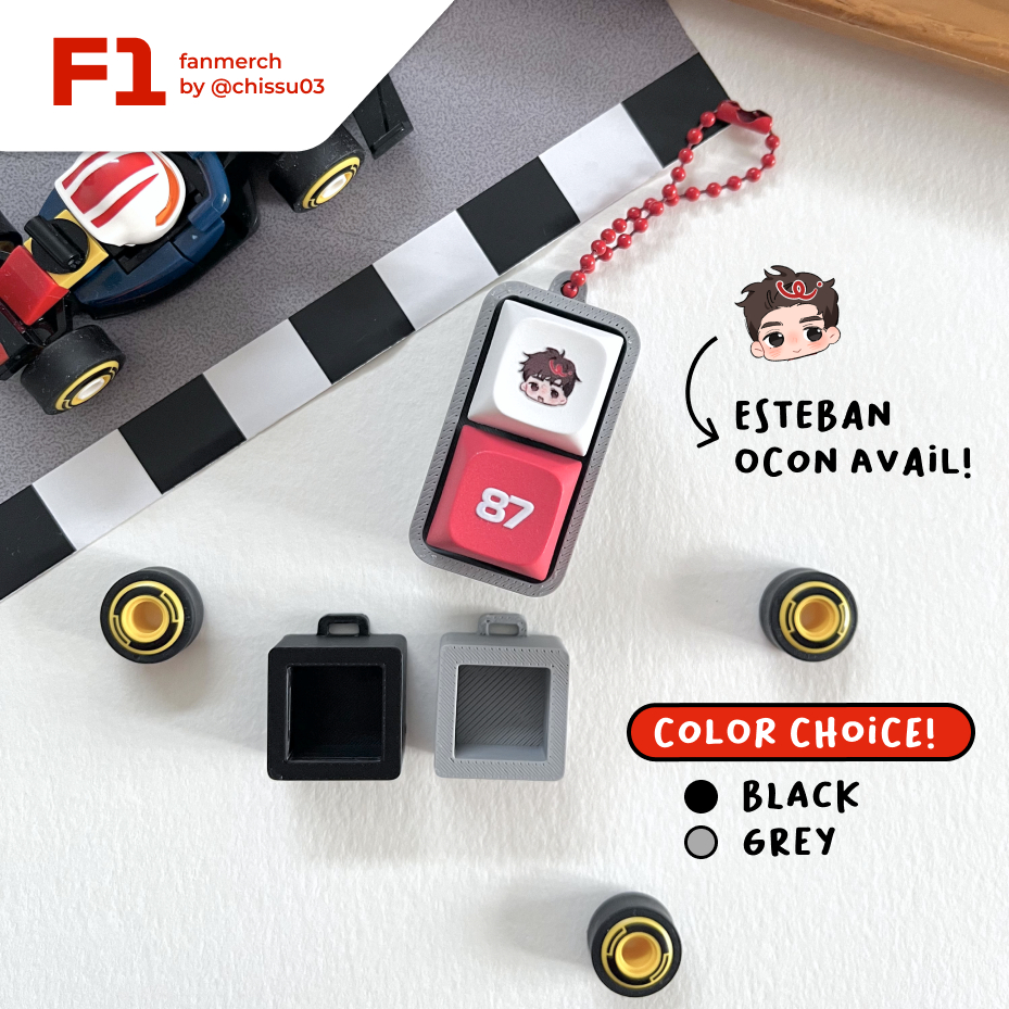 GANTUNGAN F1 พวงกุญแจปุ่มกด HAAS (Oliver Bearman Esteban Ocon Ollie F1 Trinkets Merch) Phonestrap HP