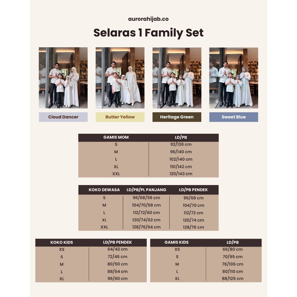 Selaras Dress Mom & Kids Style 1 By Aurora Hijab