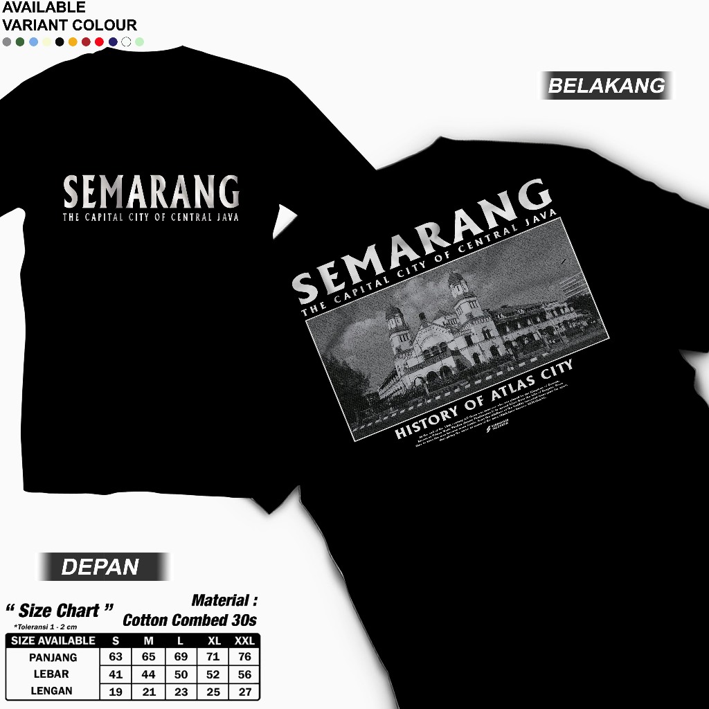 SEMARANG HYSTORY OF ATLAS CITY เสื้อยืดของที่ระลึกสําหรับผู้ชายและผู้หญิง